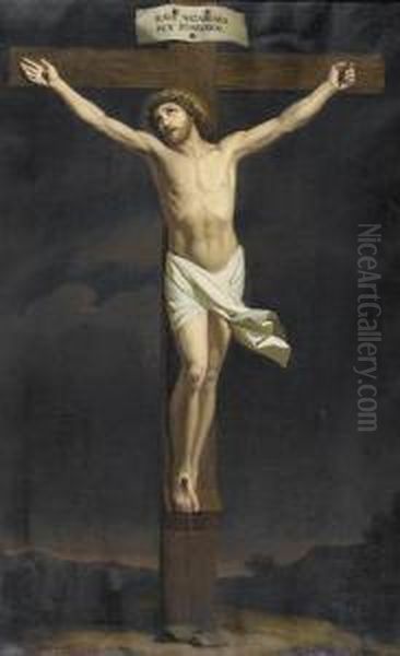 Christus Am Kreuz. Oil Painting by Melchior Paul Von Deschwanden