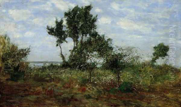 Landscape, near Honflrue Oil Painting by Eugene Boudin