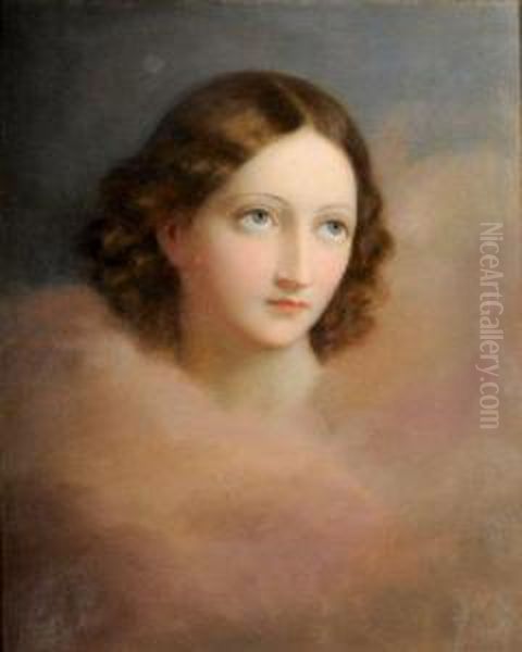 Portrait De Femme Oil Painting by Melchior Paul Von Deschwanden