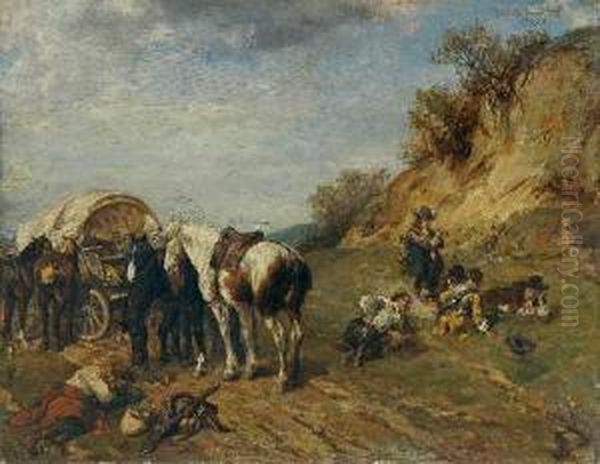 Rast Amwegesrand Oil Painting by Wilhelm Von Diez