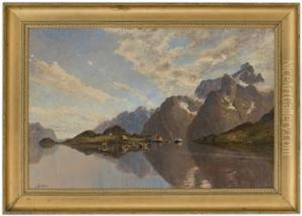 From Raftsund In Lofoten Oil Painting by Johannes Von Ditten