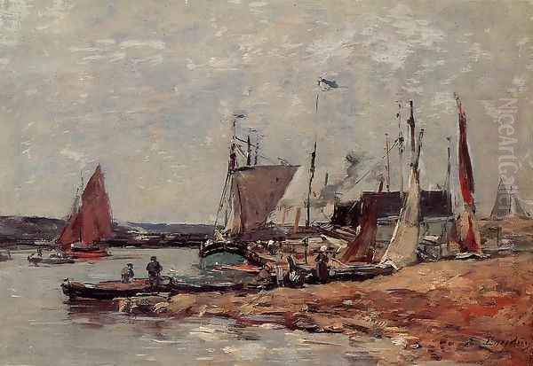 Trouville, the Port Oil Painting by Eugene Boudin