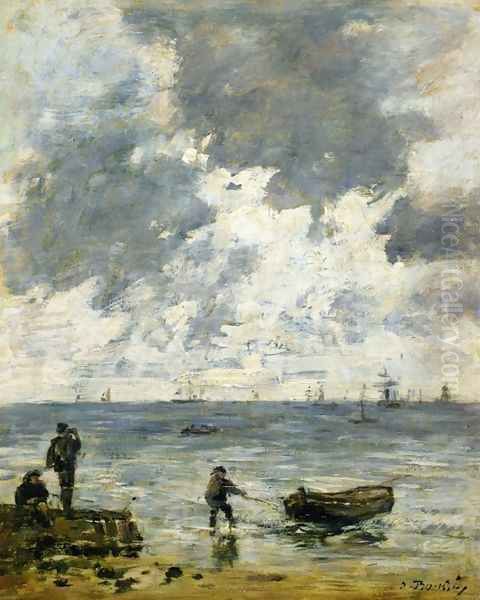 Le Havre, The Sea at Sunset Oil Painting by Eugene Boudin