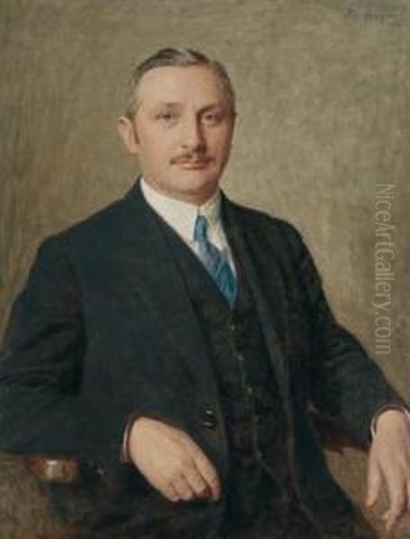 Bundeskanzler Dr. Ramek Oil Painting by Tom Richard Von Dreger