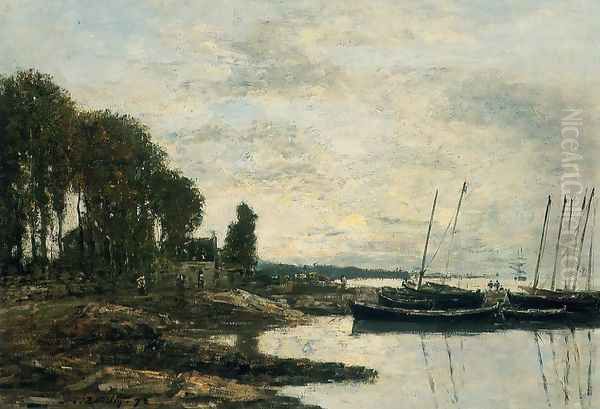 The Shore at Plougastel Oil Painting by Eugene Boudin