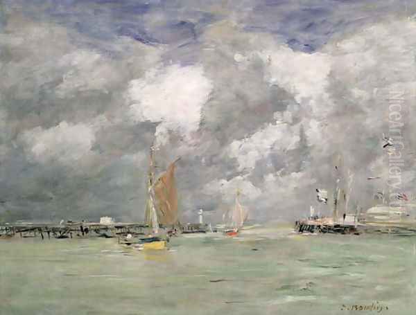 High Tide at Trouville c.1892-96 Oil Painting by Eugene Boudin