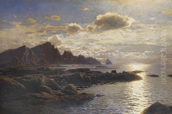 Felsige Kuste Bei Andenes Auf Andoey In Nordnorwegen Oil Painting by Themistocles Von Eckenbrecher