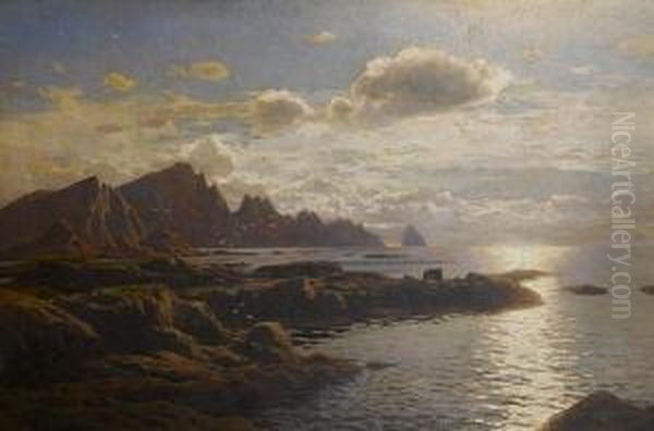 Crimean Coast Oil Painting by Themistocles Von Eckenbrecher