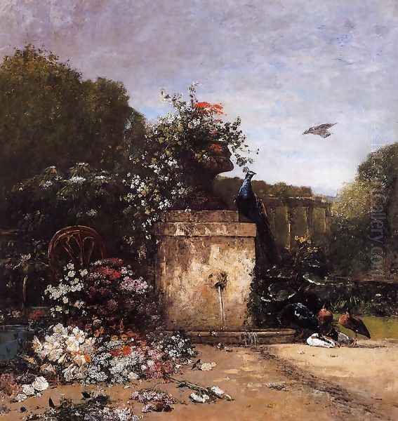 The Garden Oil Painting by Eugene Boudin