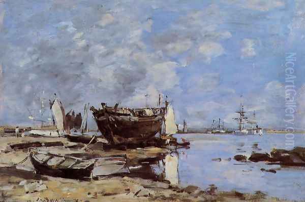 Plougastel, the Ferry Passage I Oil Painting by Eugene Boudin