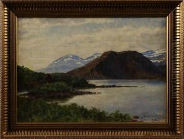 Fjallandskap Medvattendrag Oil Painting by Didrik Von Essen