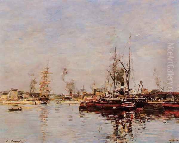 Entrance to the Port of Le Havre Oil Painting by Eugene Boudin