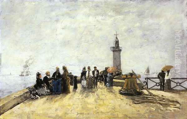 Honfleur, the Jetty I Oil Painting by Eugene Boudin