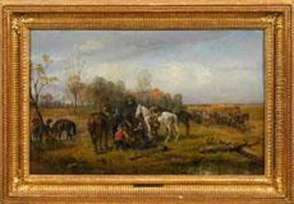 Wurfelspiele Oil Painting by Alfred Ritter von Malheim Friedlander