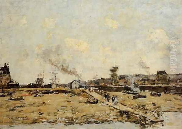 Trouville, the Ferry to Deauville Oil Painting by Eugene Boudin