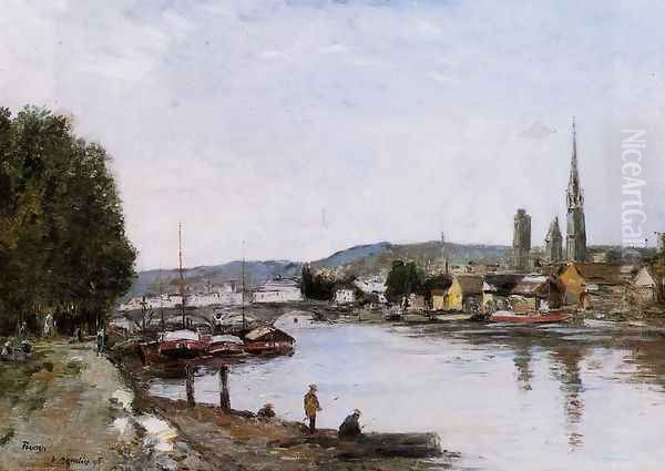 Rouen, View from the Queen's Way Oil Painting by Eugene Boudin