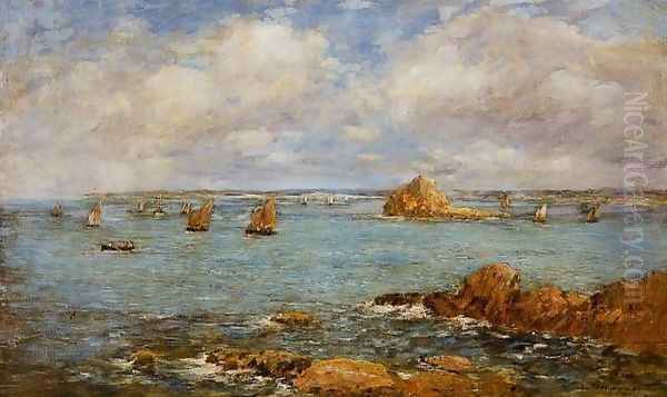 The Bay of Douarnenez Oil Painting by Eugene Boudin