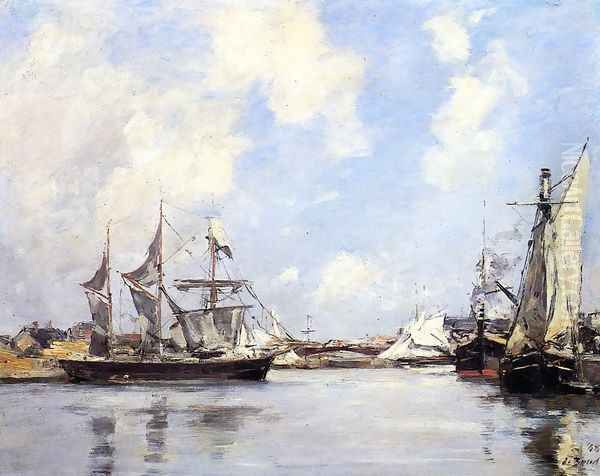 Deauville, the Port Oil Painting by Eugene Boudin