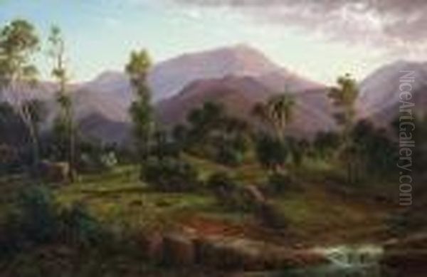 On The Wonnangatta River, Gippsland Oil Painting by Eugene von Guerard