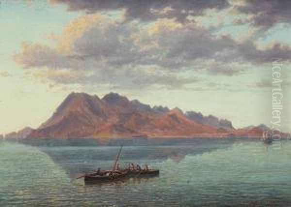 Red Sea Landscape Oil Painting by Eugene von Guerard