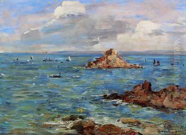 The Sea at Douarnenez Oil Painting by Eugene Boudin