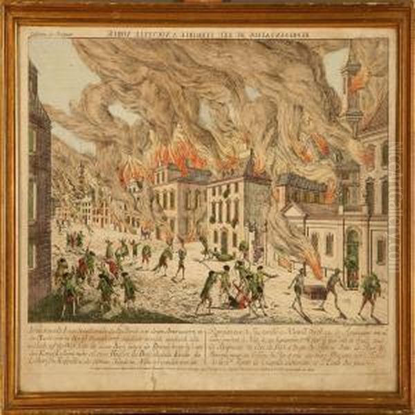 Representation Du Feu Terrible A Nouvelle Yorck Oil Painting by Franz Xavier Habermann