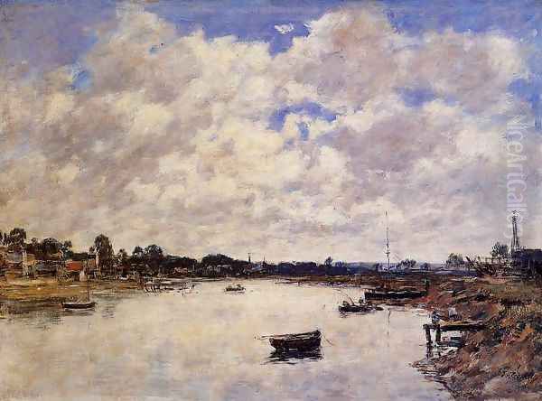 The Banks of the Touques I Oil Painting by Eugene Boudin