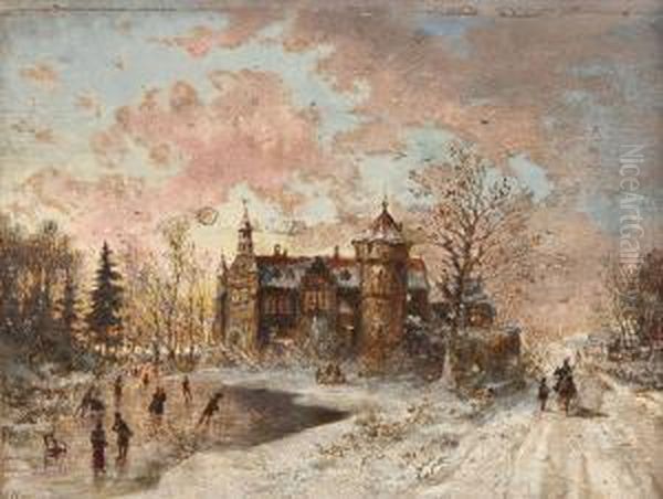 Winterlandschaft Oil Painting by Eduard Von Hagen