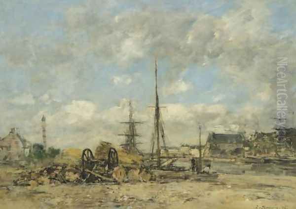 Trouville, le port Oil Painting by Eugene Boudin