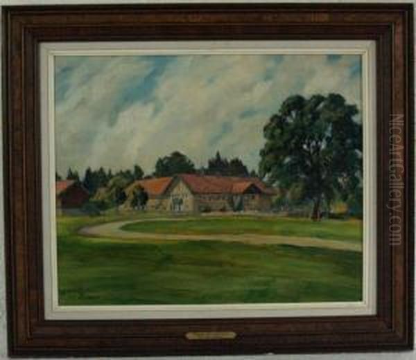 Van Hamme,peter. Frankfurt - Munchen. Gutshof Inbayern Oil Painting by Peter Von Hamme