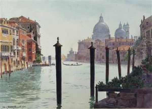 Canale Grande Mit Santa Maria Della Salute Oil Painting by Eduard, Freiherr Von Handel-Mazetti