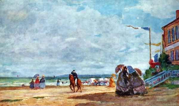 Beach of Trouville 2 Oil Painting by Eugene Boudin