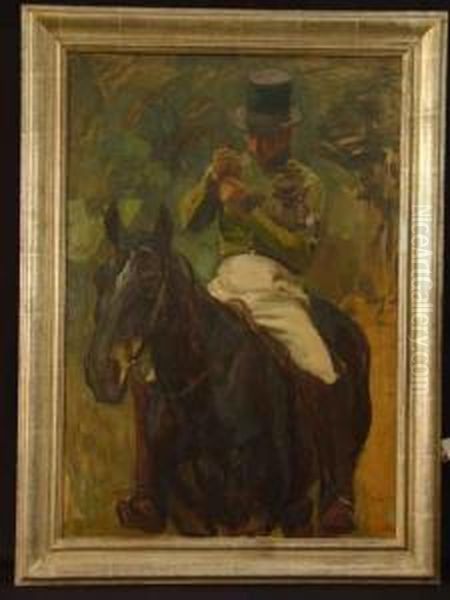 Reiter Zu Pferd Oil Painting by Robert Von Haug