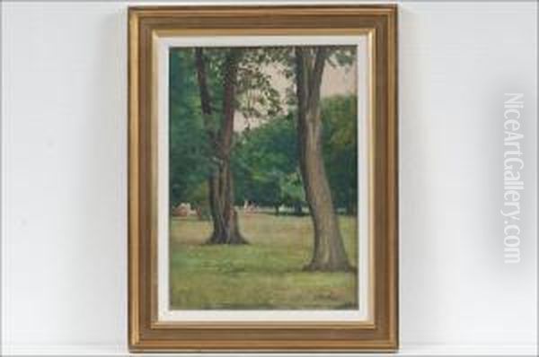 Puisto Pariisissa - Park I Paris Oil Painting by Werner Von Hausen