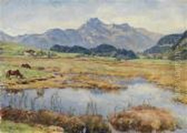 Weidelandschaft Im Voralpengebiet Oil Painting by Hans von Hayek