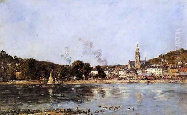 The Seine at Caudebec-en-Caux Oil Painting by Eugene Boudin