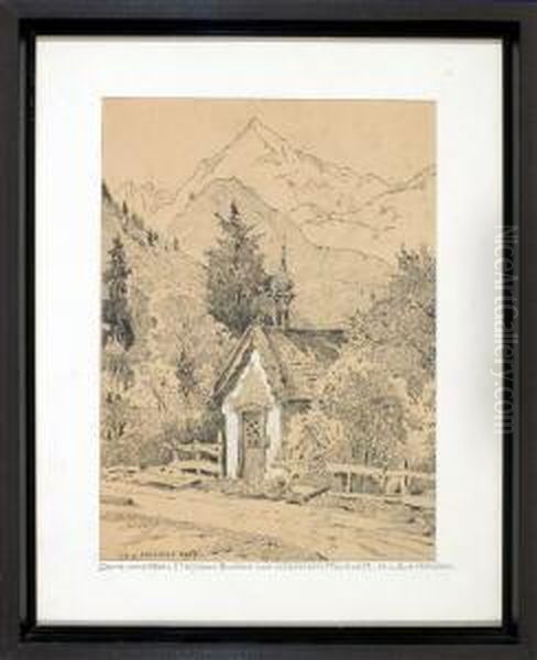 Blick Auf Eine Kapelle In Alpiner Landschaft by Hans Von Heider