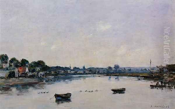 The Banks of the Touques Oil Painting by Eugene Boudin