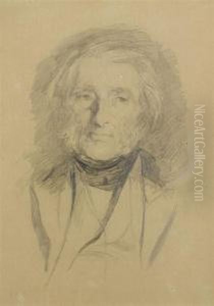 Portrait Of John Ruskin Oil Painting by Sir Hubert von Herkomer