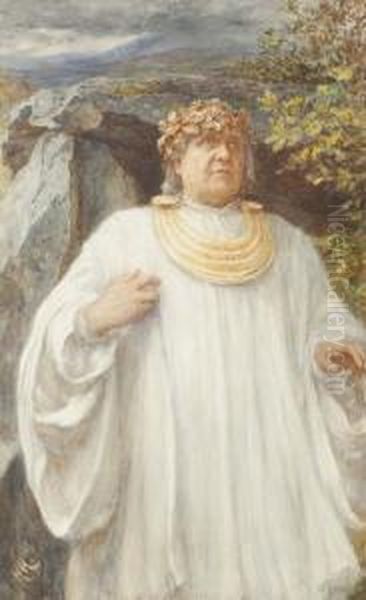 Hwfa Mon, Arch-druid Of Wales Oil Painting by Sir Hubert von Herkomer