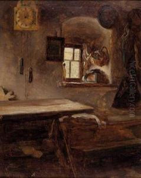 Stubeninterieur Oil Painting by Theodora Von Herrmannsthal