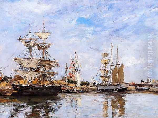 The Deauville Basin II Oil Painting by Eugene Boudin