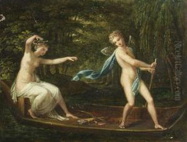 Amor Und Psyche Im Kahn Oil Painting by Philipp Friedrich Von Hetsch