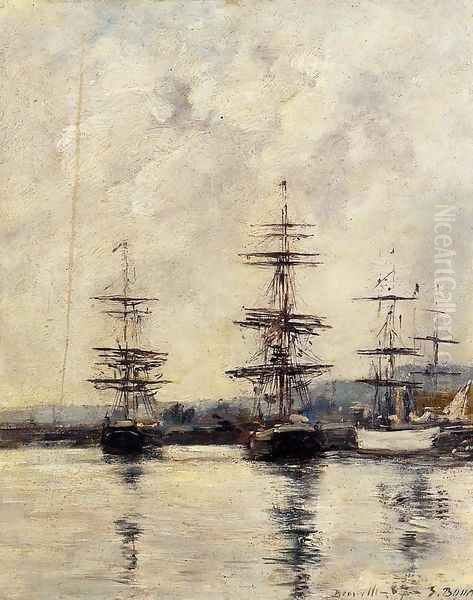 The Port, Deauville Oil Painting by Eugene Boudin