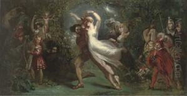 Dance Macabre, A Scene Inspired By Goethe's Faust Oil Painting by Theodor Von Holst