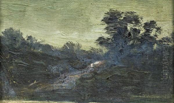 Waldstudie Oil Painting by Theodor von Hormann