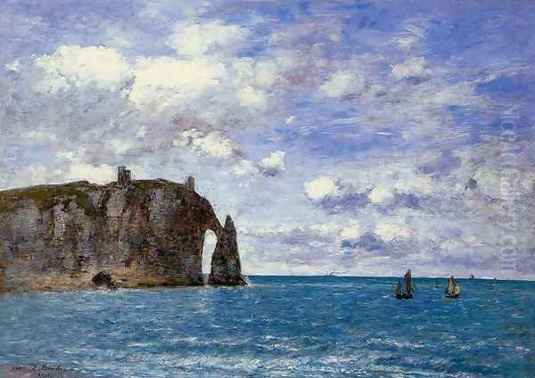 Etretat: La Falaise d'Aval Oil Painting by Eugene Boudin