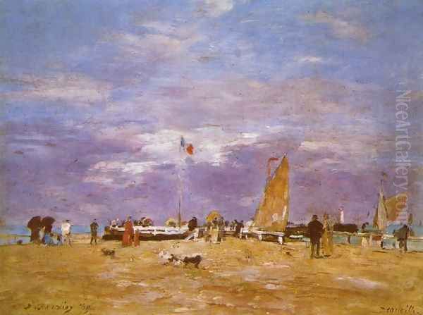 Mole from Deauville Oil Painting by Eugene Boudin