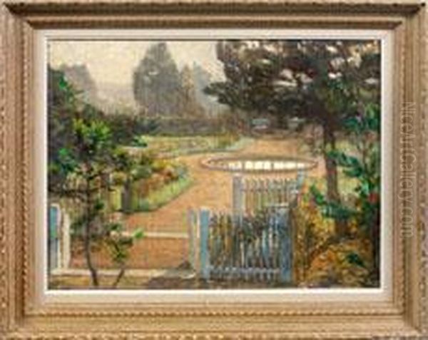 Garten Mit Teichrondell Oil Painting by Leopold Karl Walter von Kalckreuth