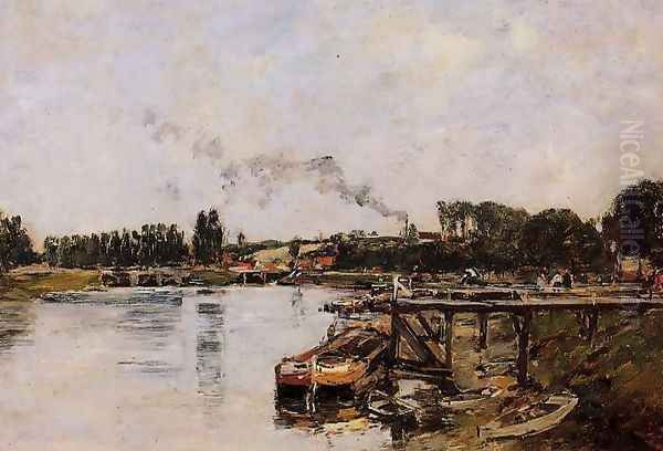 Saint Valery sur Somme, the Abbeville Canal Oil Painting by Eugene Boudin